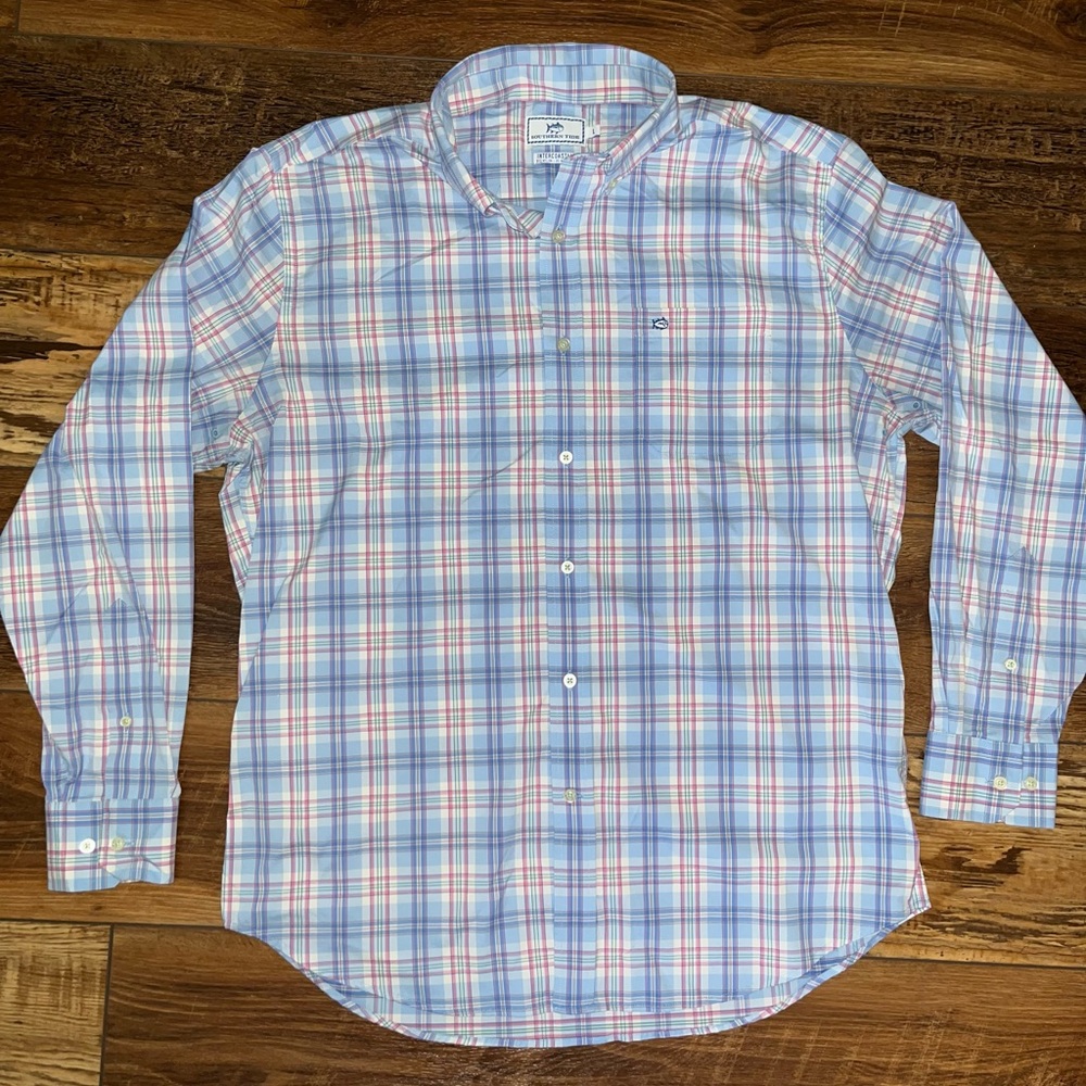 Southern tide plaid button up